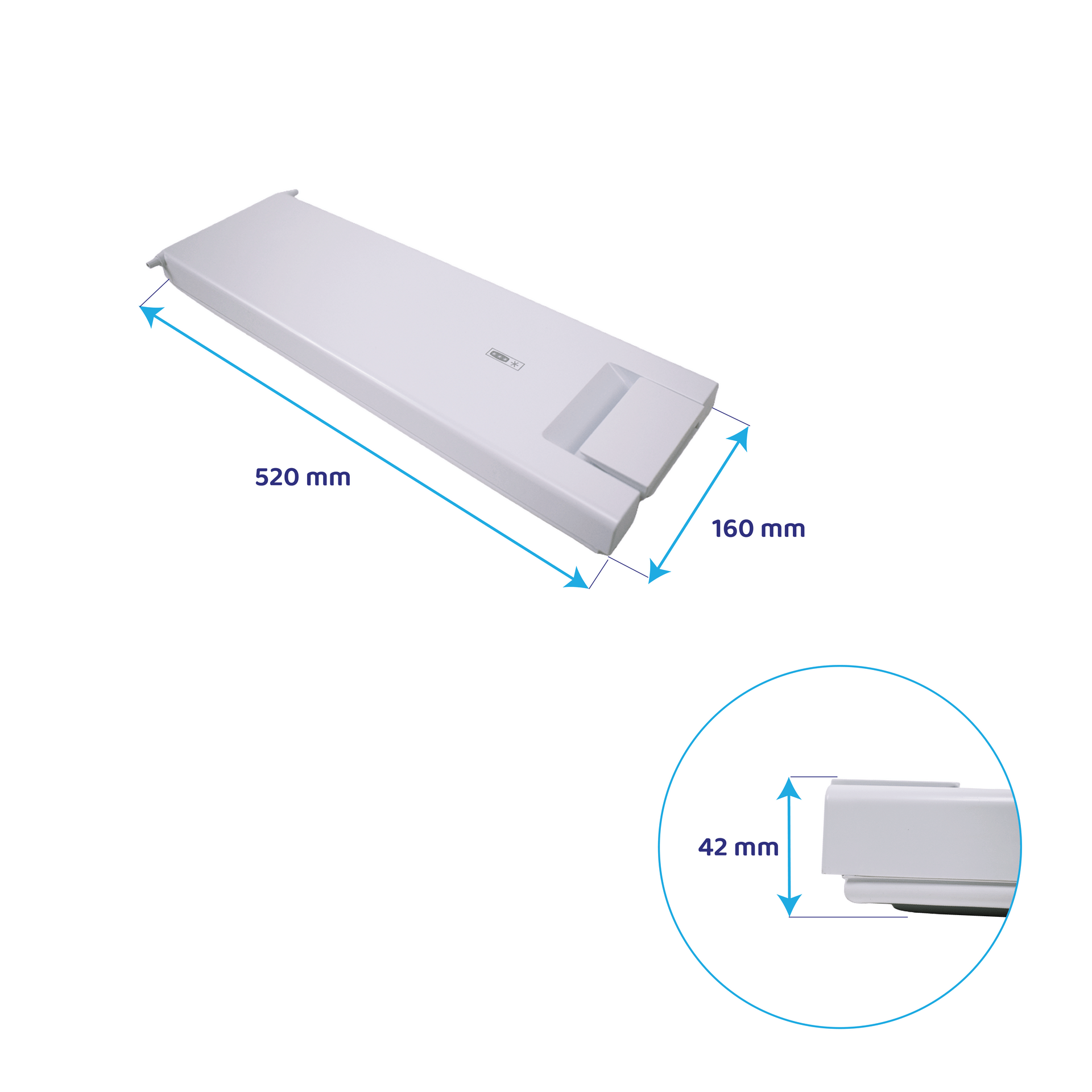 Puerta de congelador para nevera Privileg 520x160mm / 481244069384