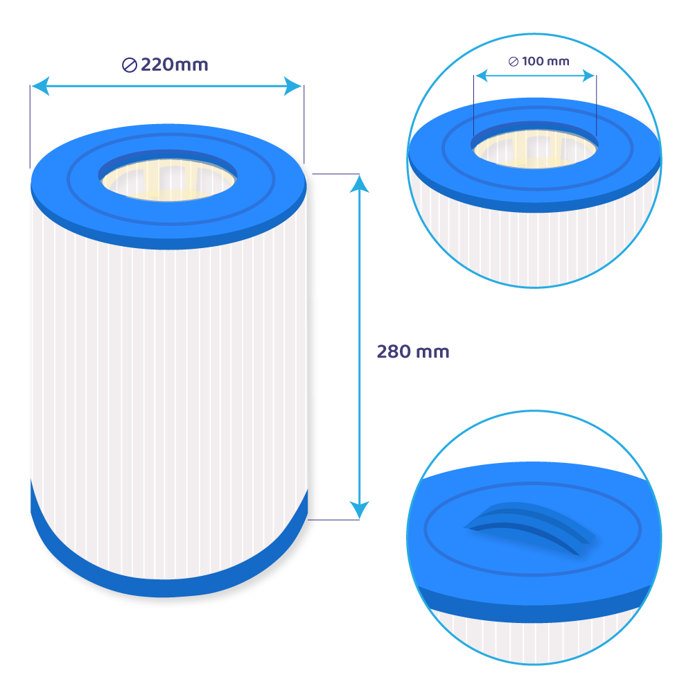 Filtro de cartucho para piscina Darlly PC118 / C-8340 / PA40SF