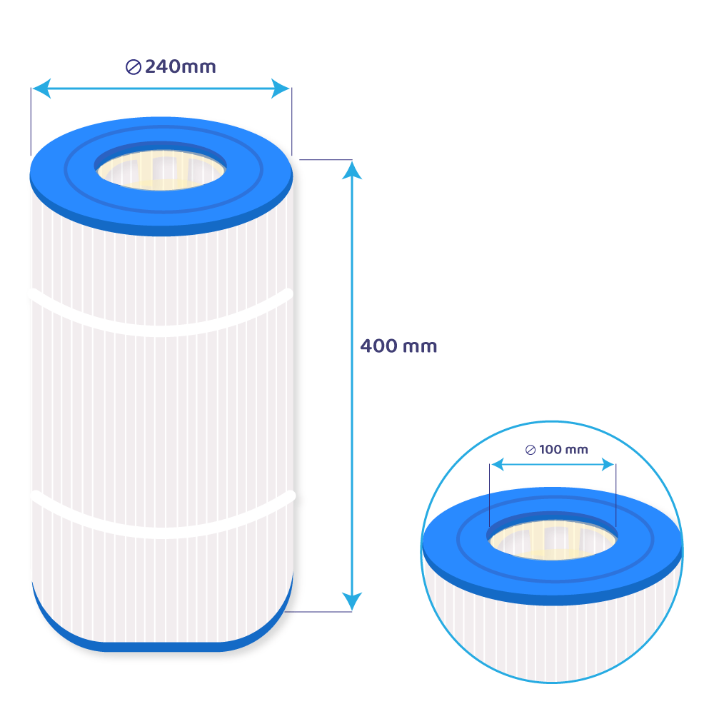 Filtro de cartucho para piscina Darlly PC139 / C-8474 / PAST75