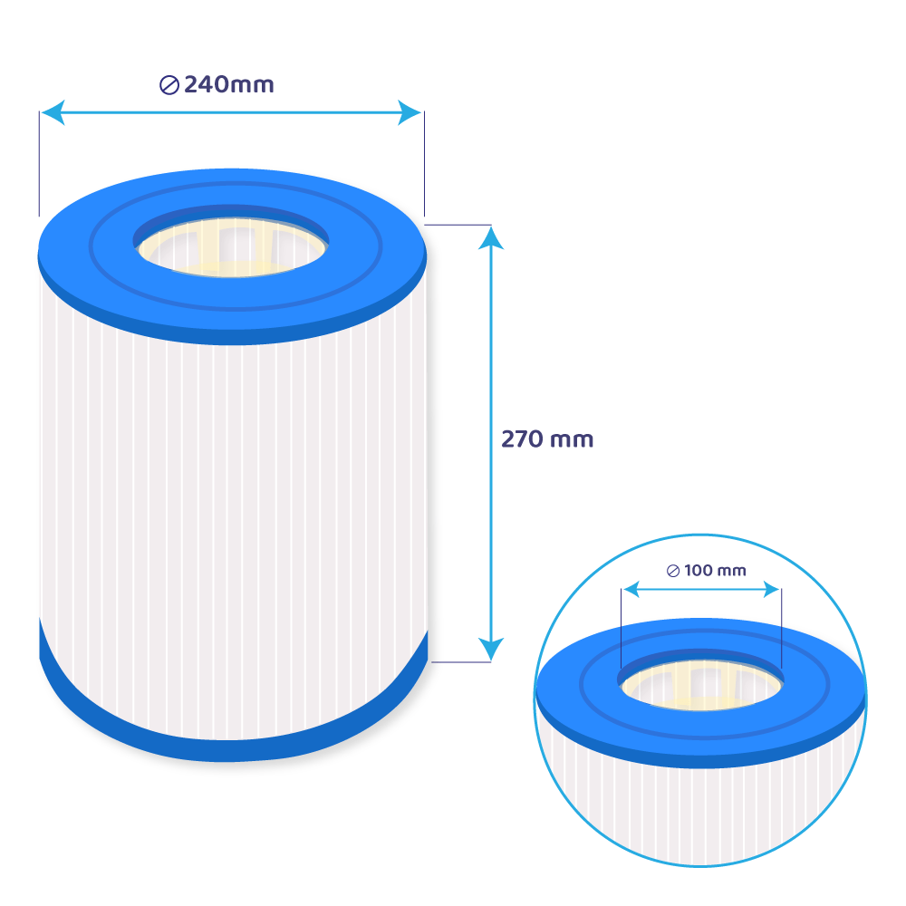 Filtro de cartucho para piscina Darlly PC140 / C-8449 / PAST50