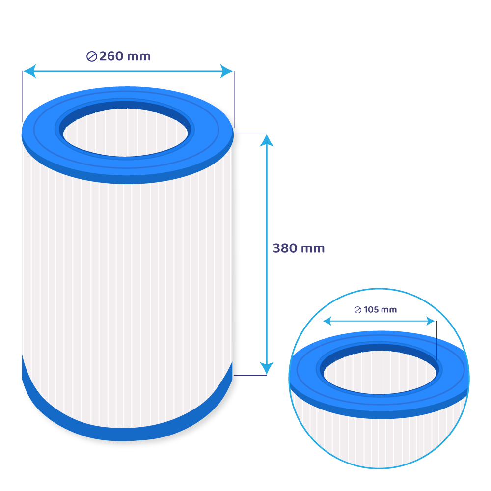 Filtro de cartucho para piscina compatible con Waterair CFR75 / CFT75 / C-9475 / PJ75