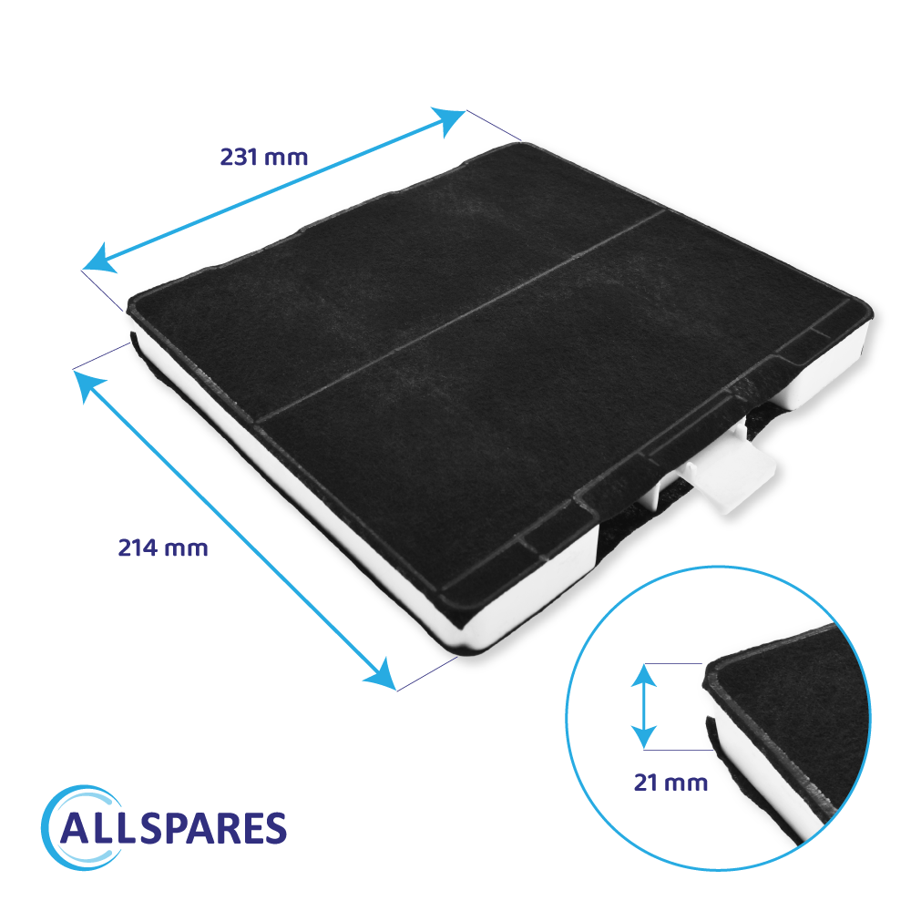 Filtro de carbono compatible con Bosch 11026769 / DHZ5326 para una anchura de conducto de 260 mm