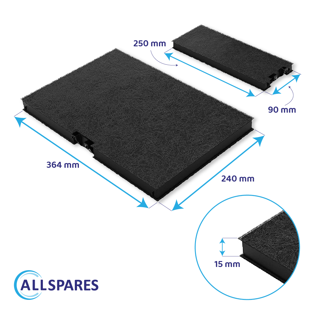 Filtro de carbono compatible con Gaggenau 17000965 / 11018700 (x2)