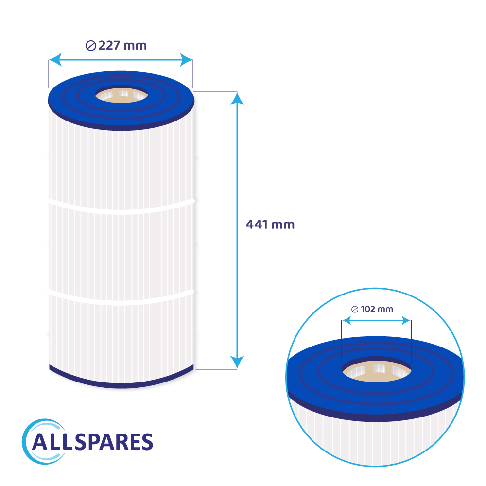 Filtro de cartucho para piscina compatible con Hayward StarClear CX760RE / CX0760RE / C751 / C0751