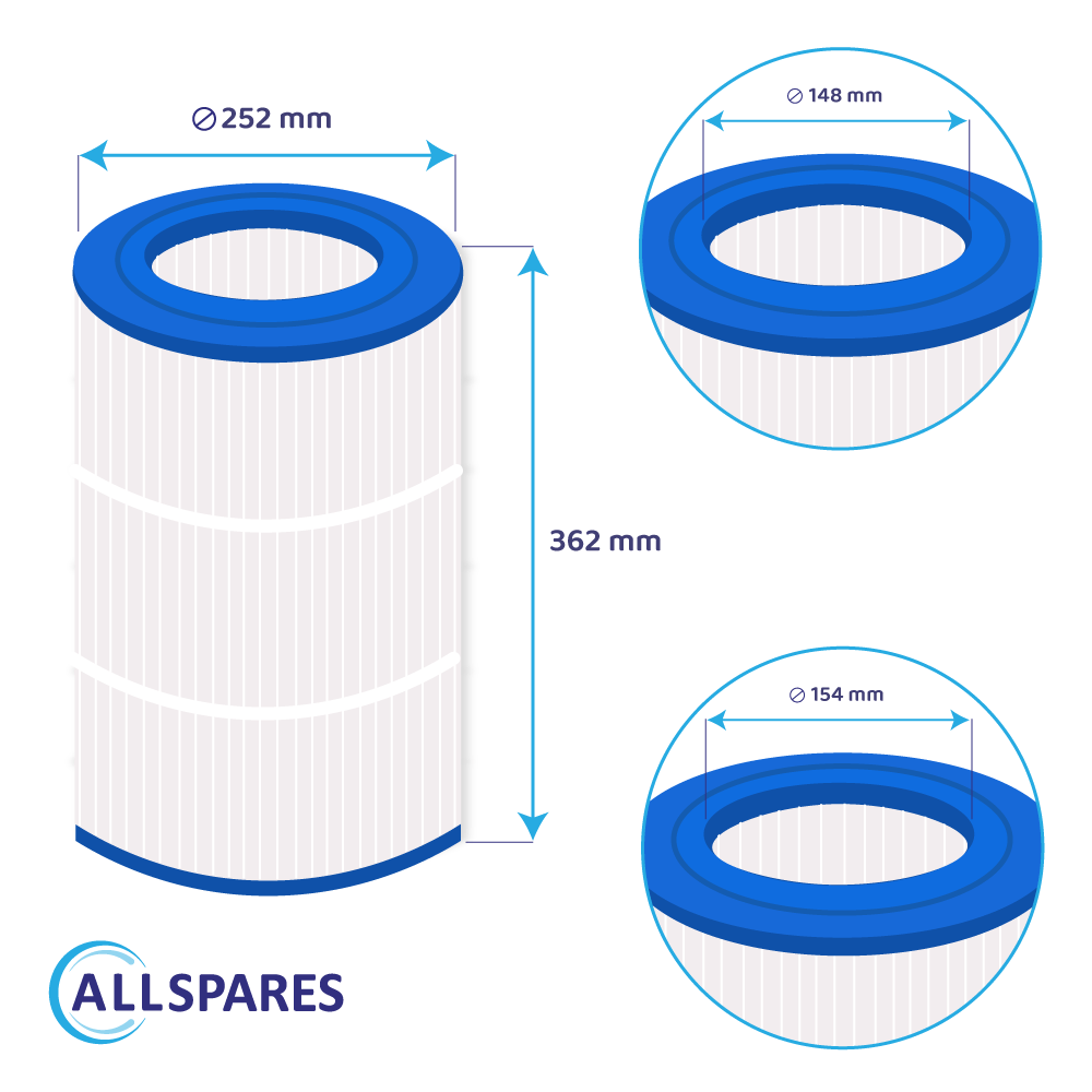 Filtro de cartucho para piscina compatible con Waterair CFR75 / CFT75 / PJ75 / C-9475
