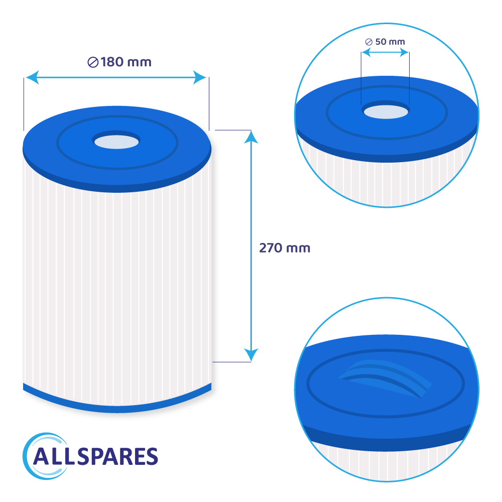 Filtro de cartucho para piscina compatible con Weltico C2 / 62612