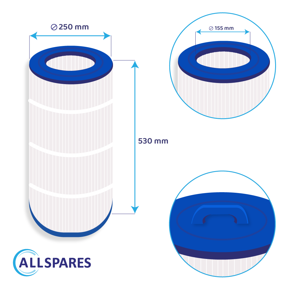 Filtro de cartucho para piscina compatible con Waterair CW150 / 008554