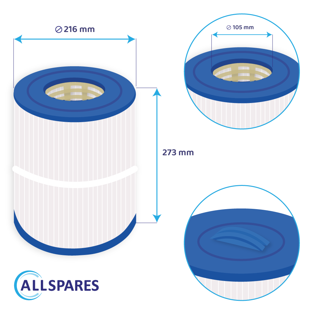 Filtro de cartucho para piscina compatible con Hayward CX400RE / PA40SF / C-8340 / FC-1295