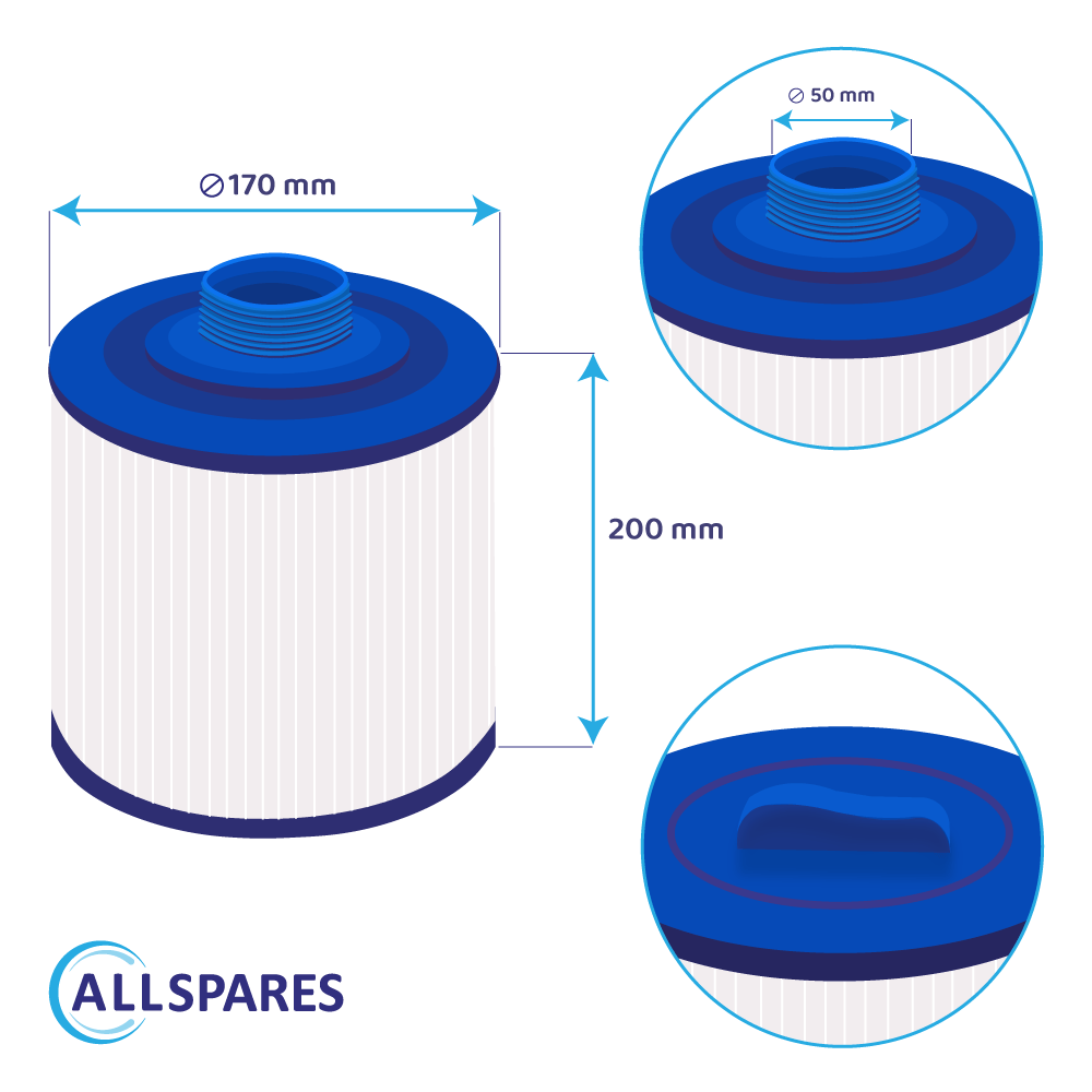 Filtro de cartucho para piscina Artesian PAS50SV-F2M / SC720 / 60506 / 6CH-502 