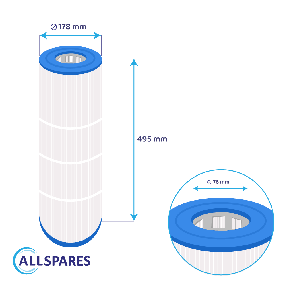 Filtro de cartucho spa compatible con Hayward StarClear C500 / C500EURO / CX500RE