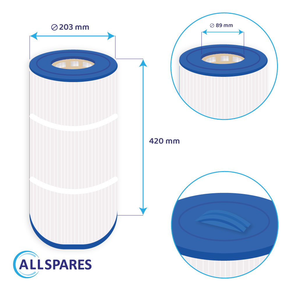 Filtro de cartucho spa compatible con Caldera 100 / PCD100W / C-8399 / SC775