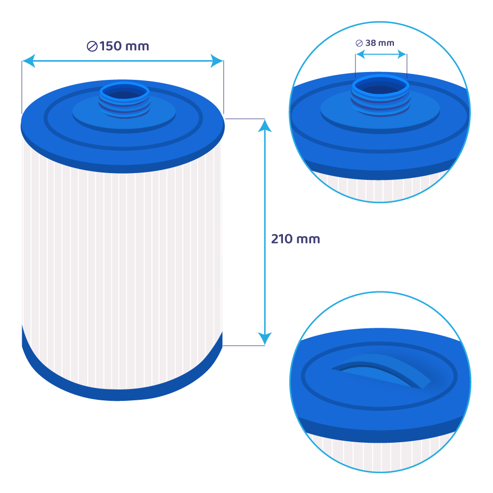 Filtro de agua spa Darlly SC714 / 60401 / 6CH-940