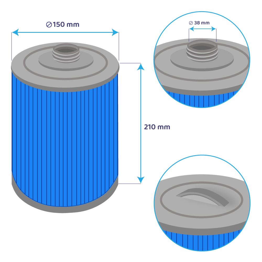 Filtro de spa Darlly Silverstream SC714-S / 60401M (antibacteriano)