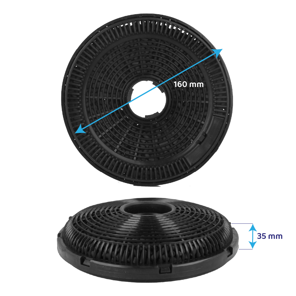 Filtro de carbono para campana Silverline KF100 (2 uds.)