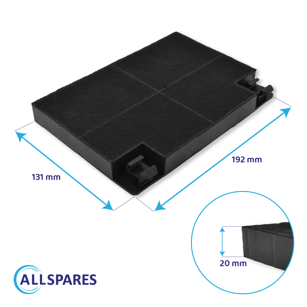Filtro de carbono compatible con Alno MCFE05 / 9029800498 (x2)