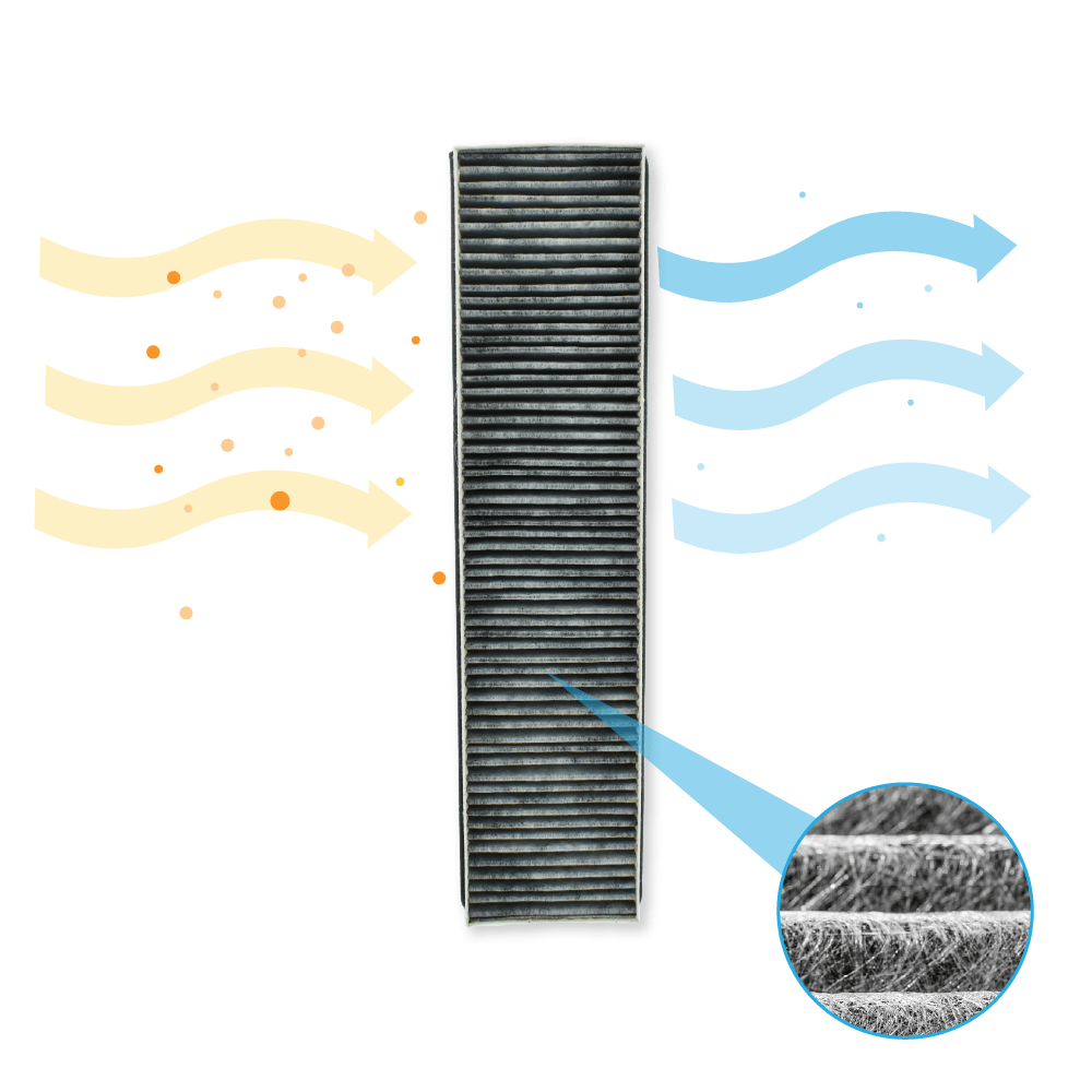 Filtro de carbono DKF13-P compatible con Miele