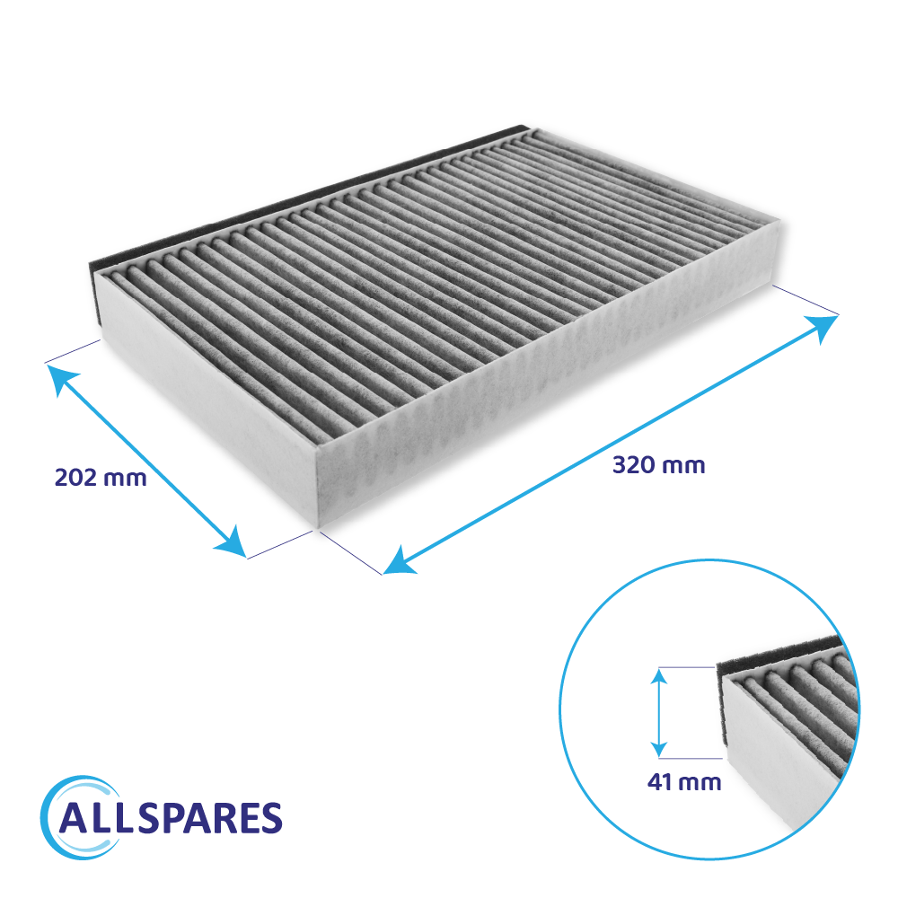 Filtro de carbono CleanAir compatible con Viva 11049702 / 11026771 para una anchura de conducto de 345 mm