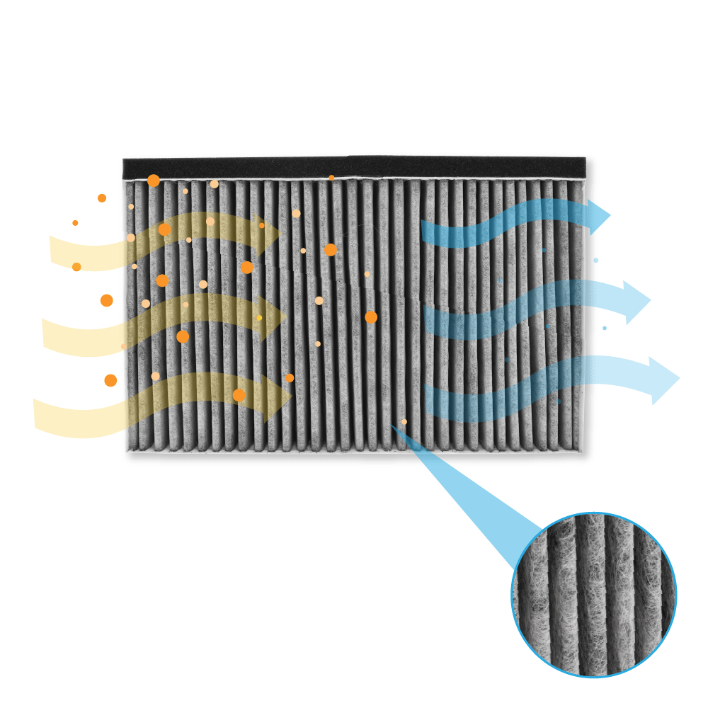 Filtro de carbono CleanAir compatible con Viva 11049702 / 11026771 para una anchura de conducto de 345 mm