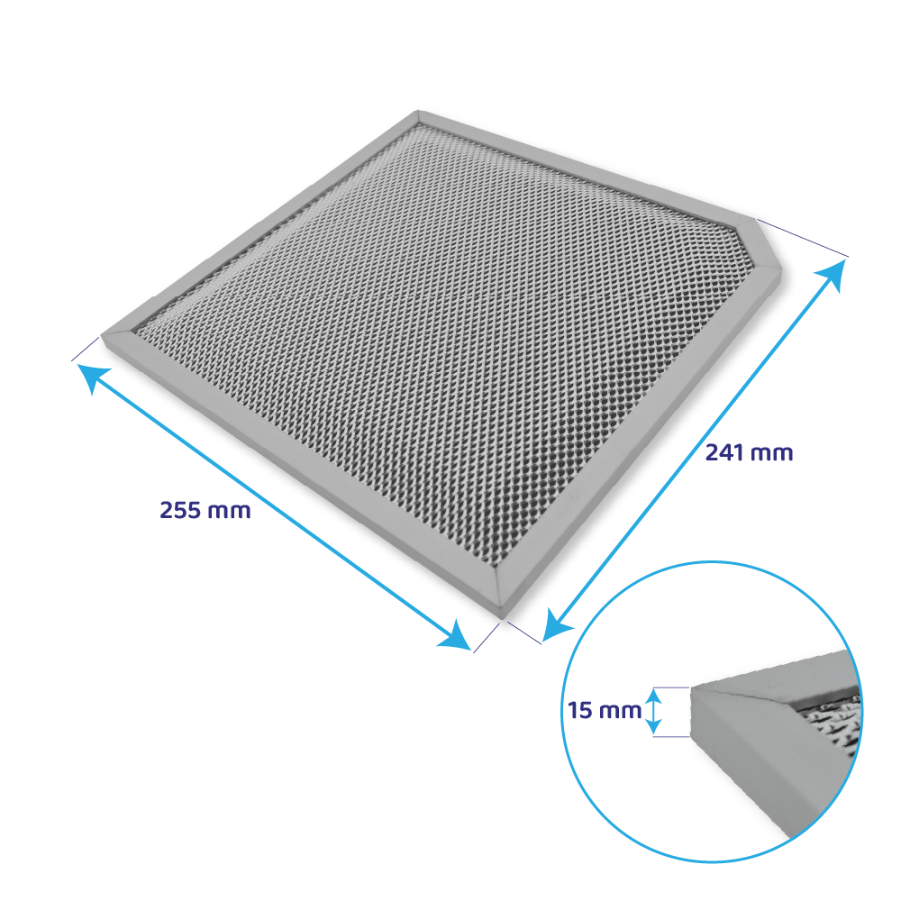 Filtro de carbono Glem 255x243mm CR410