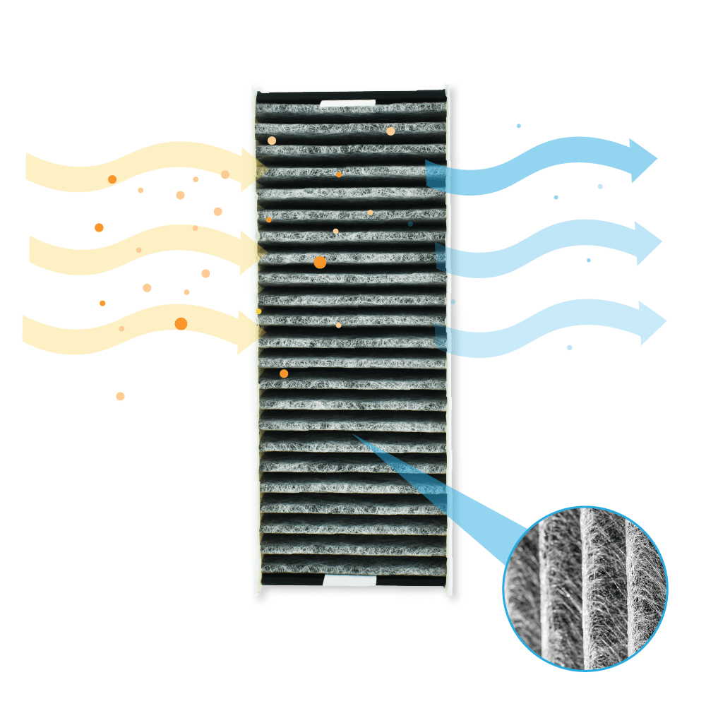Filtro de carbono CleanAir compatible con Bosch 17004796 / HEZ9VRCR0 (x4)
