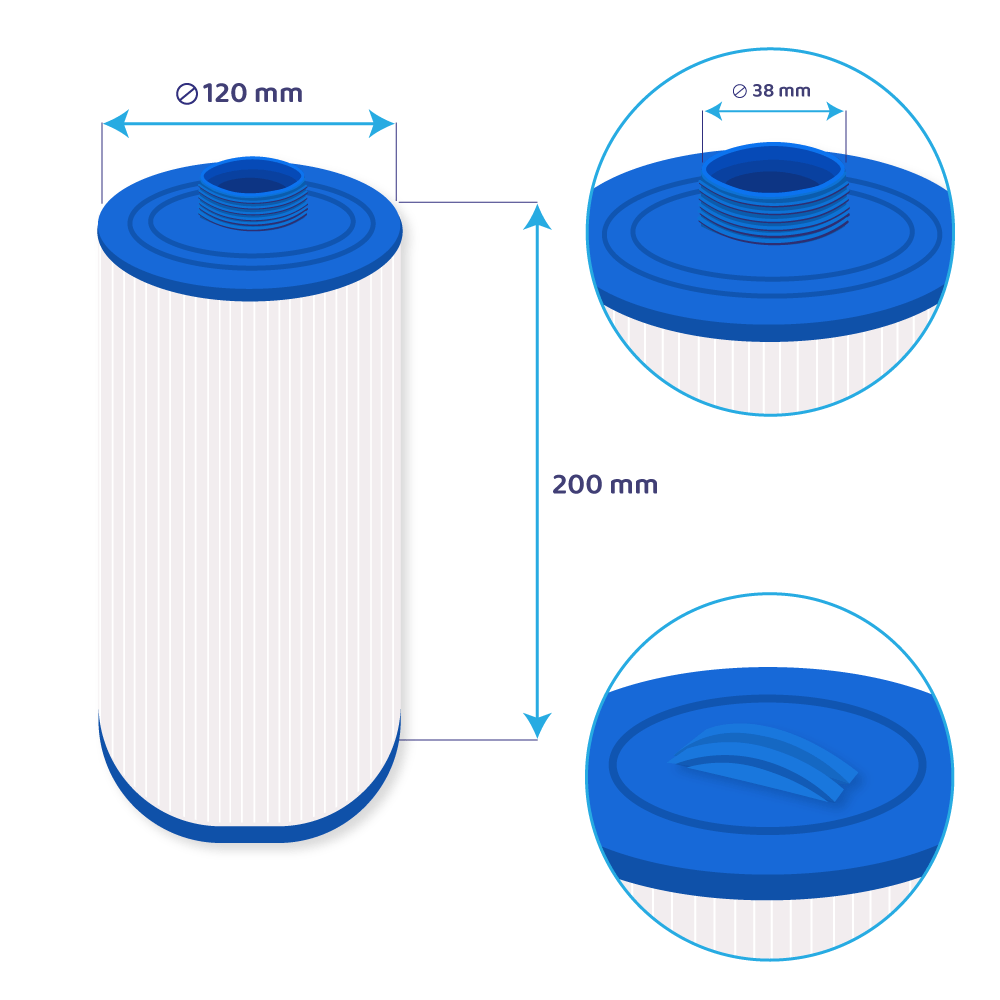 Filtro de agua spa compatible con Saratoga 20245-238 / 4CH-21 / 40191 / SC716