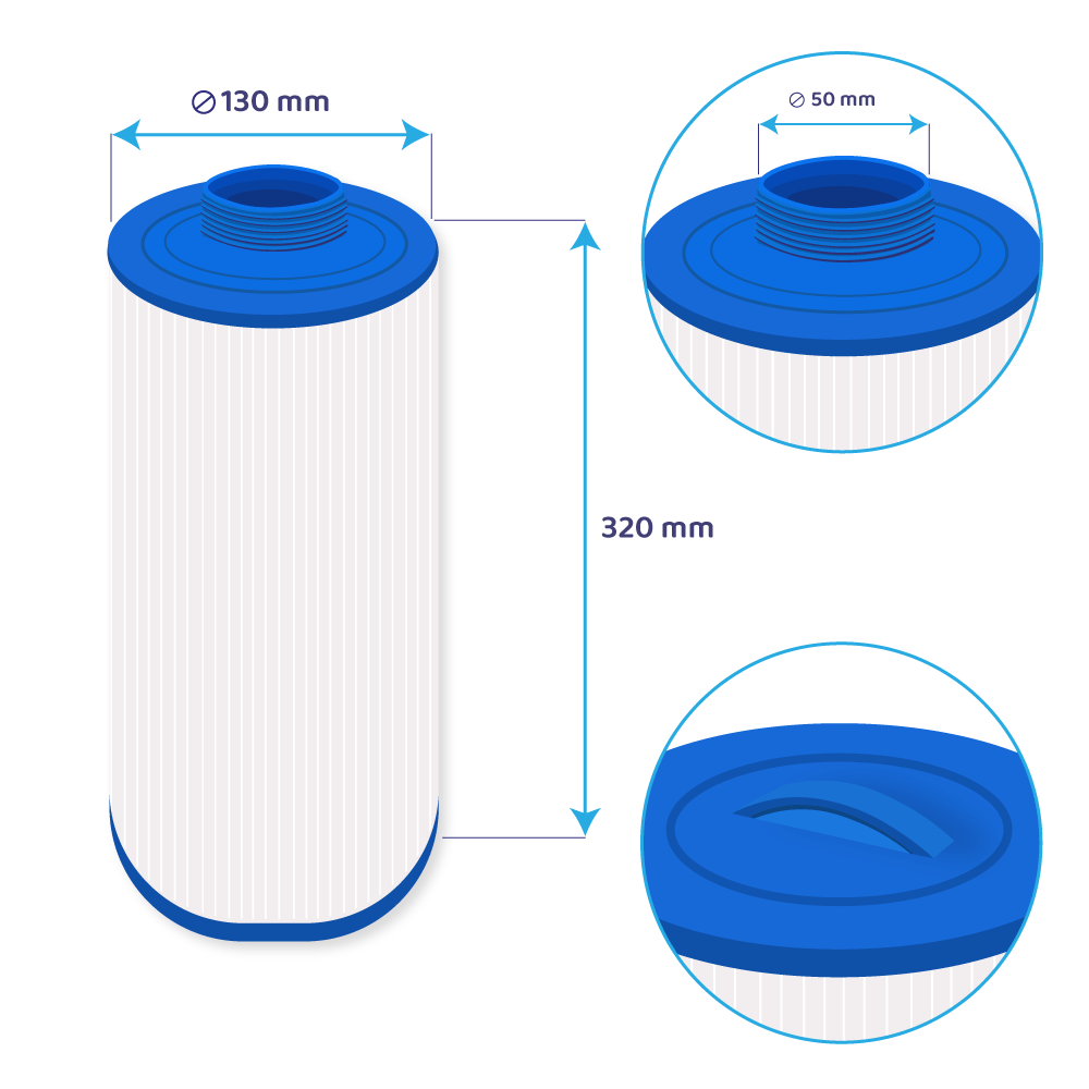 Filtro de agua para spa compatible con Marquis 20041 / 20091 / PPM50-SC / 50501 / SC719