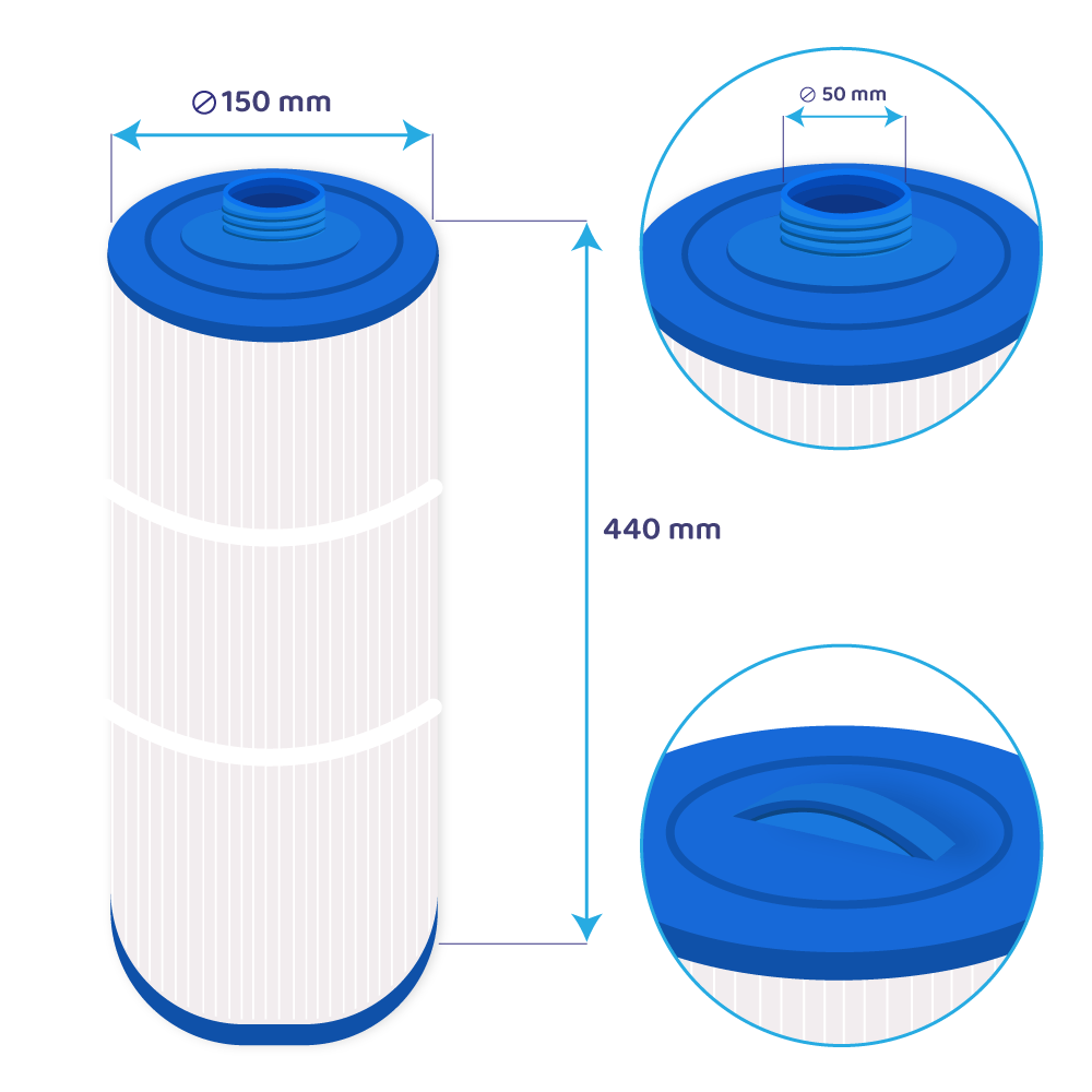 Filtro de agua spa compatible con Jacuzzi J400 (grand) / 2000286 / 2000498 / 60606 / SC731