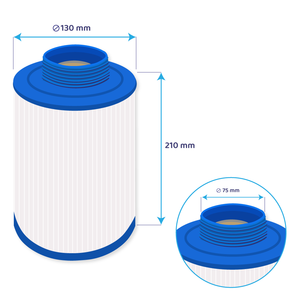 Filtro de agua spa compatible con LA Spa 51107 / PLAS35 / 50201 / SC745 / 5CH-203