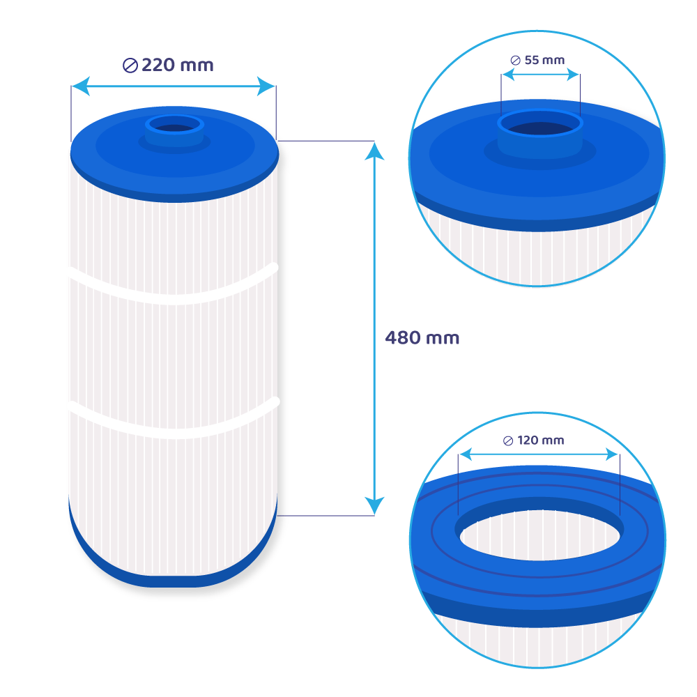 Filtro de agua spa Darlly SC763 / PP1604 / 6473-165