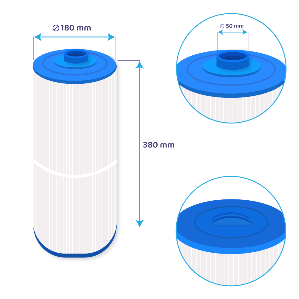 Filtro de cartucho spa compatible con Caldera PCD75 / SC774 / 70752 / C-7479