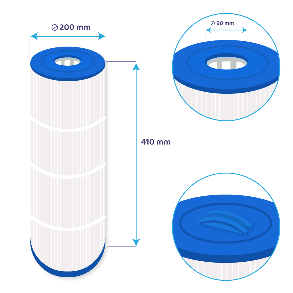 Filtro de agua spa compatible con Caldera 100 / PCD100W / 81004 / C-8399 / SC775