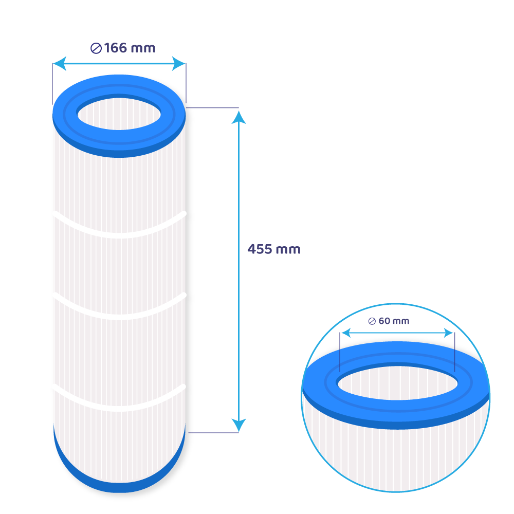 Filtro de cartucho spa compatible con Waterway Dyna-Flo XL - Darlly SC856 / C-6310 / PWWDFX100