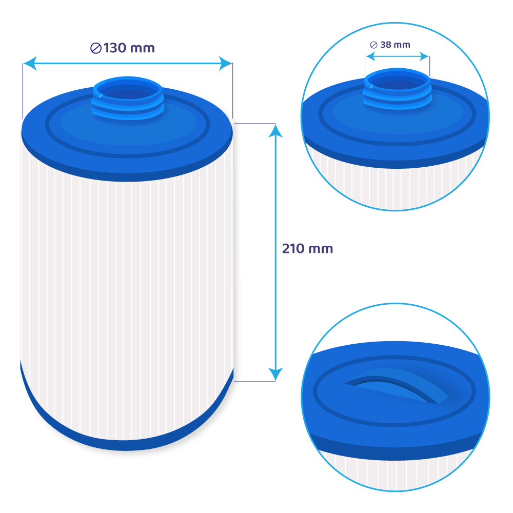 Filtro de cartucho spa compatible con Spa o Bad - Darlly Spa SC857 / 50183