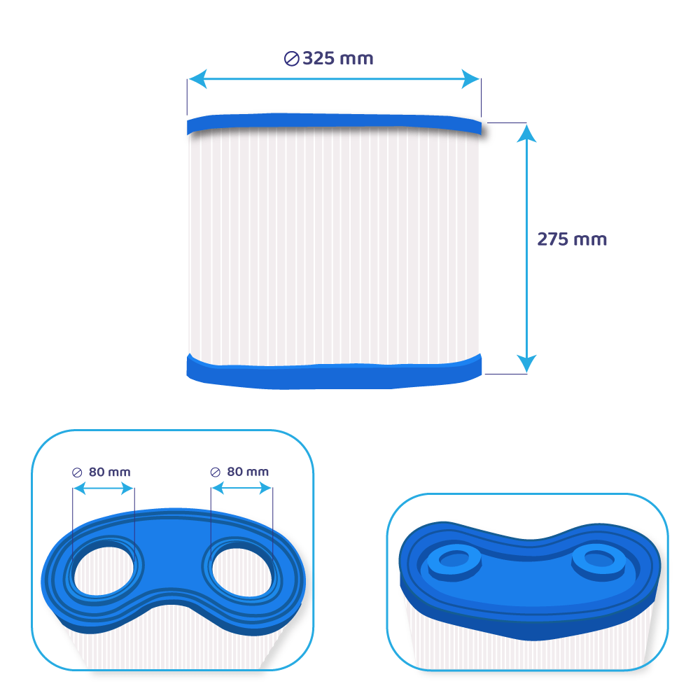 Filtro de cartucho spa compatible con Hydropool Serenity 4300, 4500, 5900, 6600, 6800