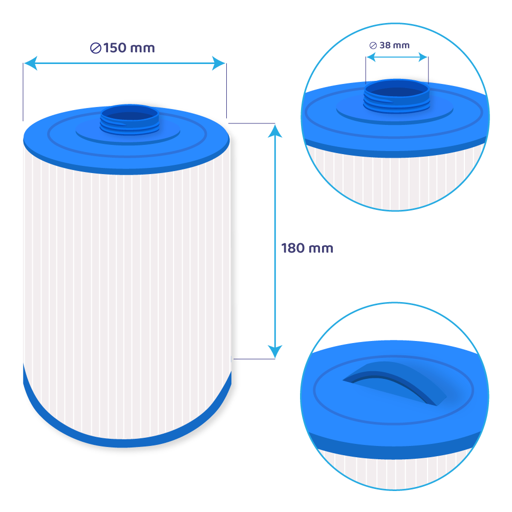 Filtro de cartucho spa compatible con Superior Wellnes SS04 - Darlly SC863 / 50327