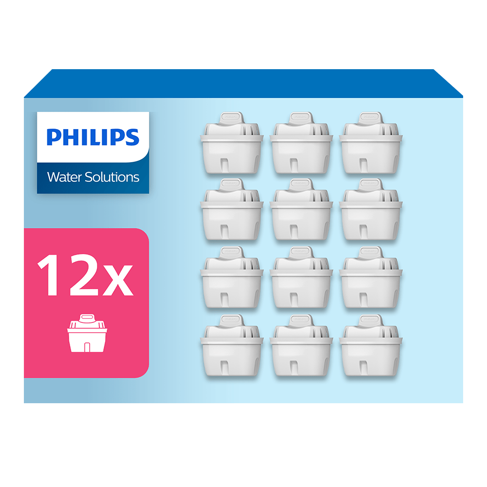 Filtro de agua Philips pack de 12 (filtra PFAS) compatible con BRITA Maxta+