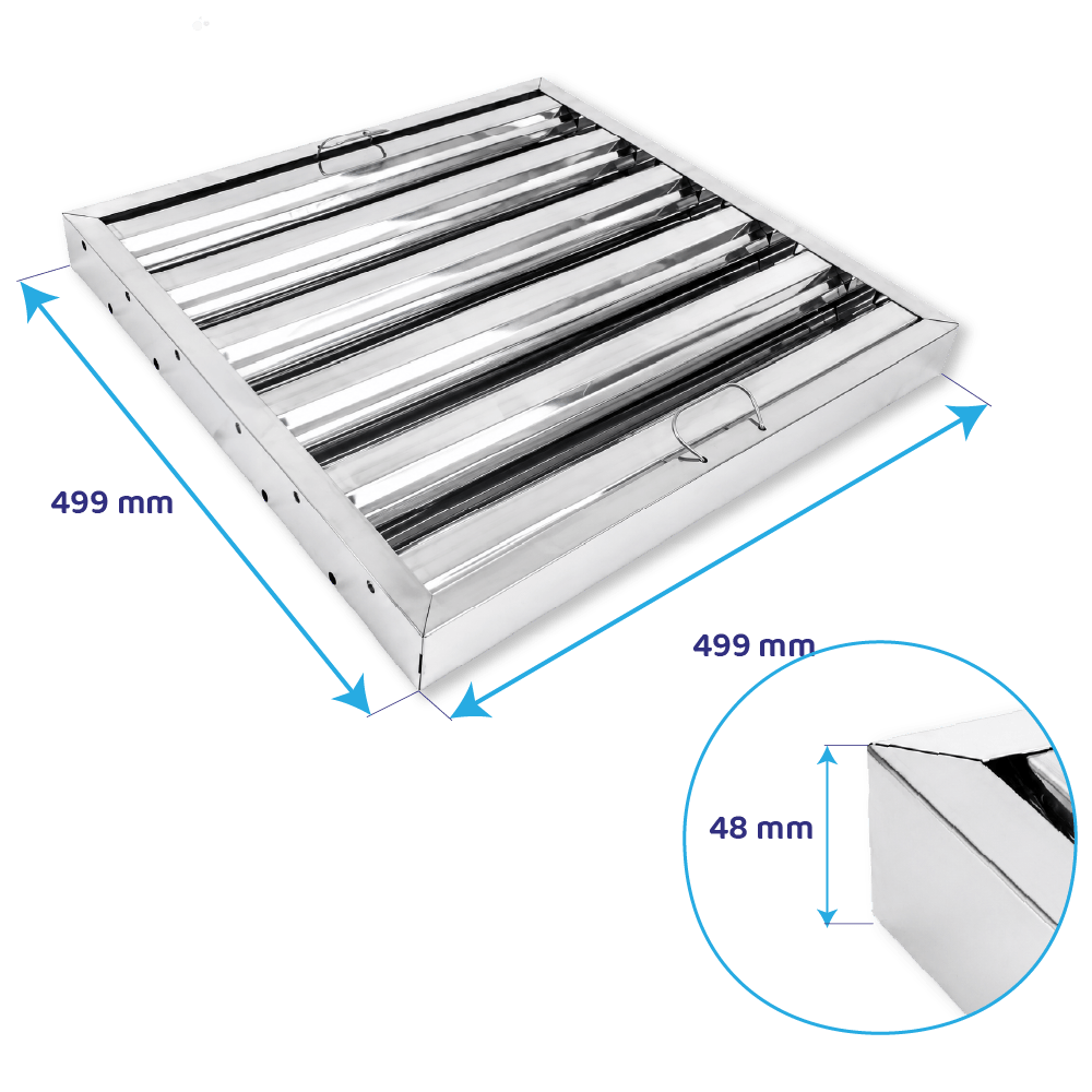 Filtro de lamas 499x499x48mm (Tipo B) para extractor profesional