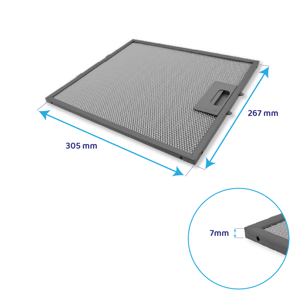 Filtro metálico AllSpares 305x267mm 480122102168 / 4055250429