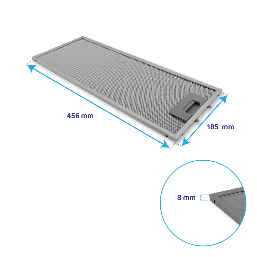 Filtro metálico para campana Balay 456x185mm 00746994