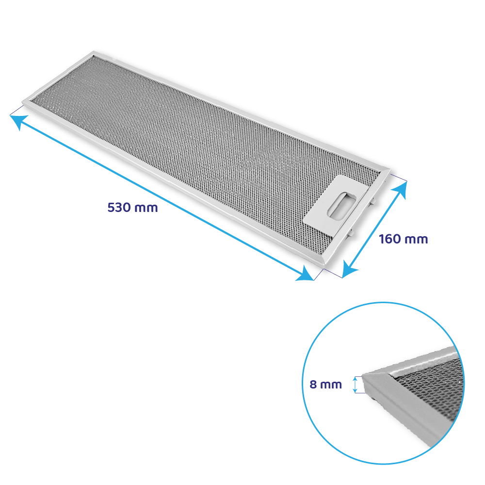 Filtro metálico Scholtes 533x158mm 481248088057