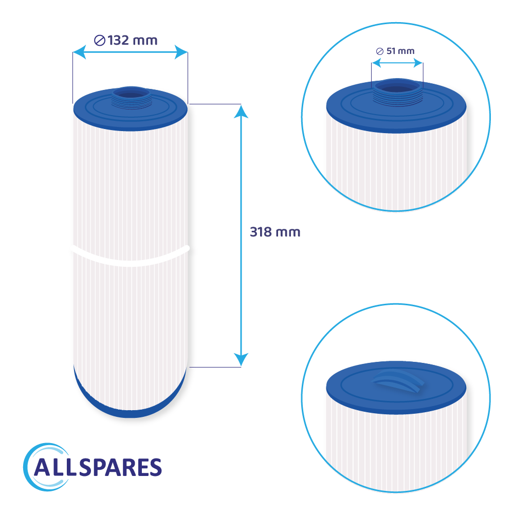 Filtro de spa compatible con Marquis 20041 / 20091 / PPM50-SC / 5CH-502 