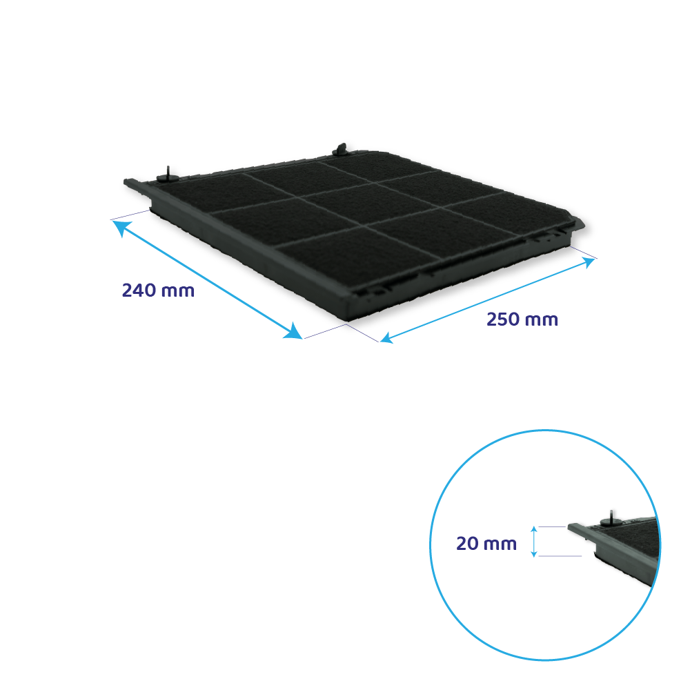 Filtro de carbono regenerable para campana AEG MCFB98 / 9029865137