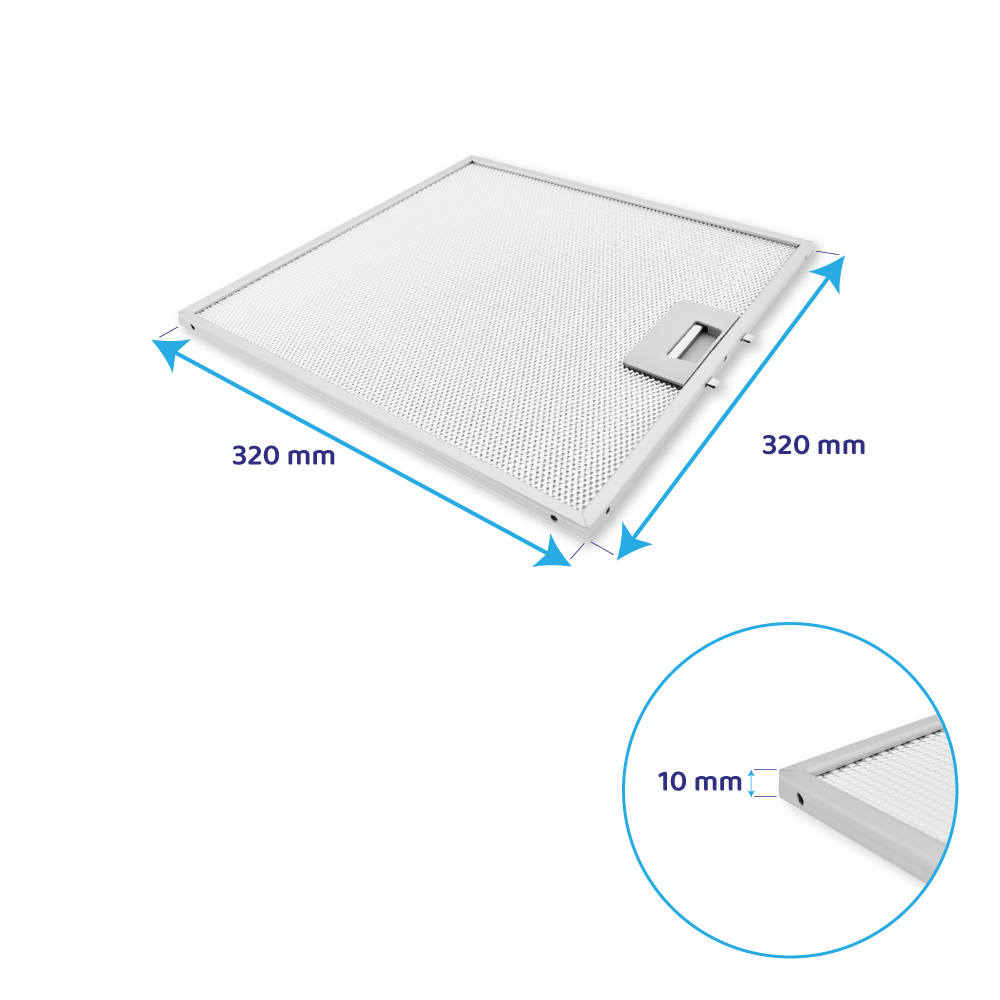 Filtro metálico compatible con Ikea 320x320x10mm 481248058144